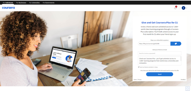 Coursera $1 Referral Offer