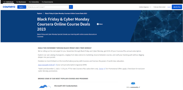 Coursera Black Friday- Cyber Monday Deals