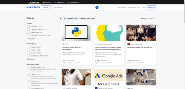 Coursera Free Courses
