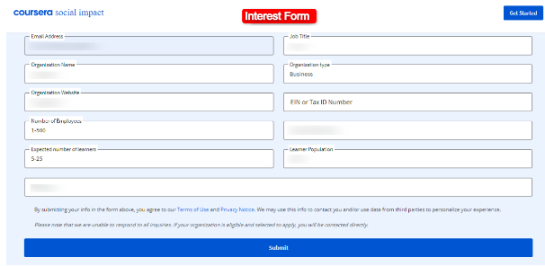 Coursera for Non-Profit - Form