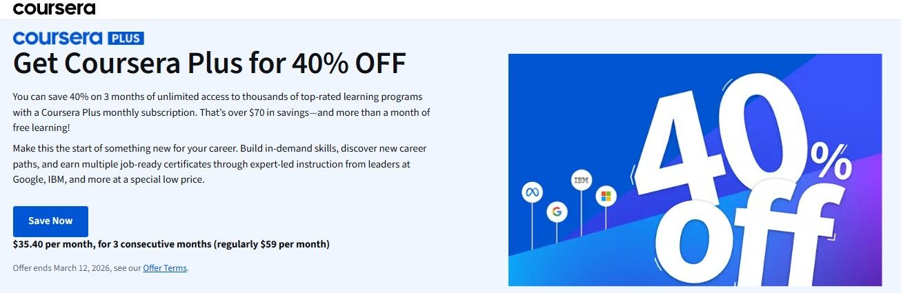 40% off For 3 Months Offer